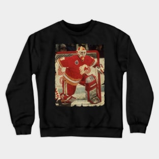 Jeff Reese, 1994 in Calgary Flames (3.39 GAA) Crewneck Sweatshirt